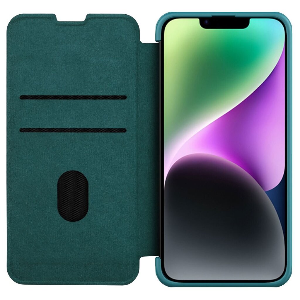 Nillkin Qin Pro Leather Case-plain leather iPhone 14 Plus 6.7 2022 Exuberant Green (Green) цена и информация | Telefoni kaaned, ümbrised | kaup24.ee