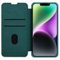 Nillkin Qin Pro Leather Case-plain leather iPhone 14 Plus 6.7 2022 Exuberant Green (Green) hind ja info | Telefoni kaaned, ümbrised | kaup24.ee