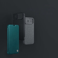 Nillkin Qin Pro Leather Case-plain leather iPhone 14 Plus 6.7 2022 Exuberant Green (Green) hind ja info | Telefoni kaaned, ümbrised | kaup24.ee