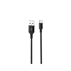 XO NB143 Прочный TPE Универсальный USB на USB-C (Type-C) Кабель 2m данных и быстрого заряда 2.4A Черный цена и информация | Кабели и провода | kaup24.ee