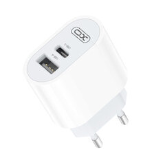 XO wall charger L97 1x USB 1x USB-C 2,4A white + USB-C - USB-C cable hind ja info | Mobiiltelefonide laadijad | kaup24.ee
