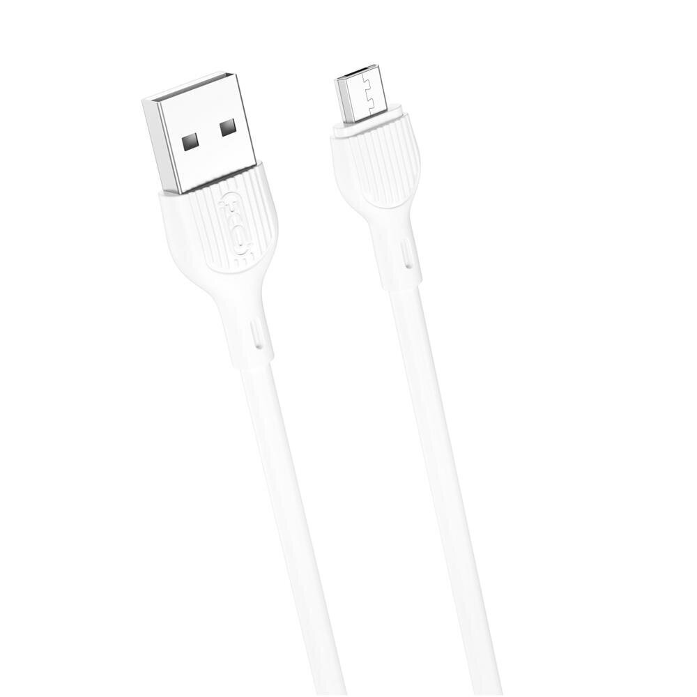 XO cable NB200 USB - microUSB 1,0m 2.1A white hind ja info | Kaablid ja juhtmed | kaup24.ee