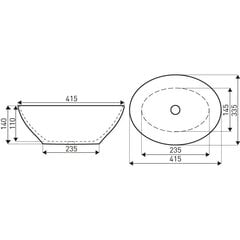 Keraamiline valamu Kerra KR-707 Marble BL/G hind ja info | Kraanikausid, valamud | kaup24.ee