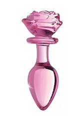 Klaasist anaaltapp Rose, roosa, suur hind ja info | Anaallelud | kaup24.ee