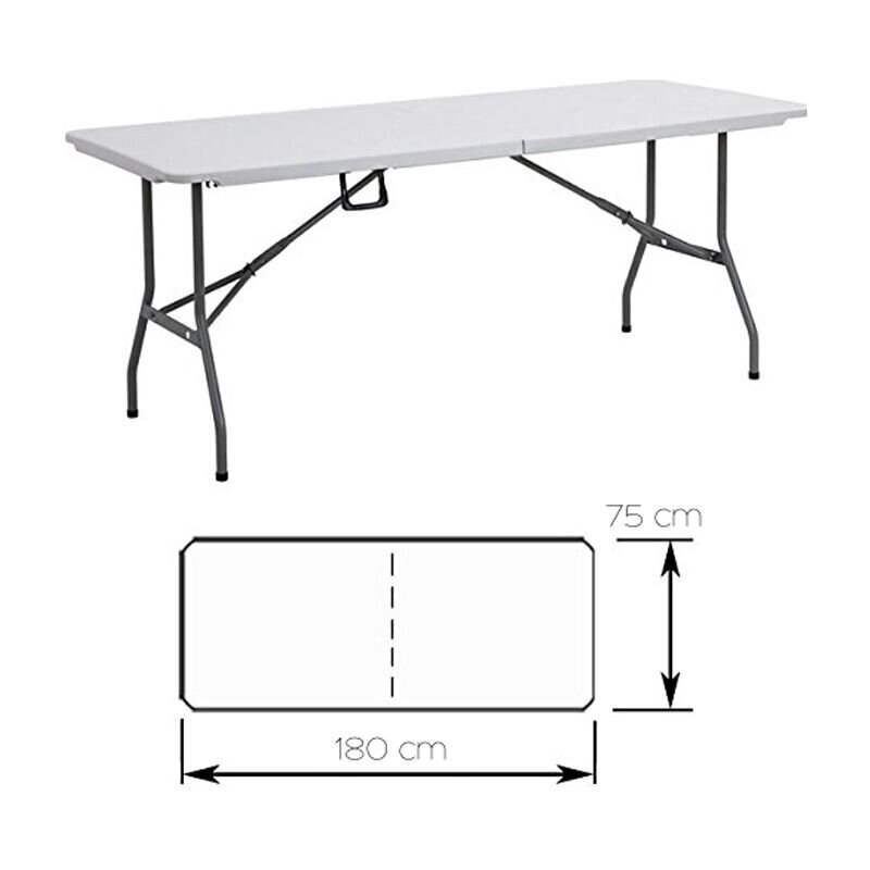 Kokkupandav laud 180x75cm, Picnic White цена и информация | Aialauad | kaup24.ee