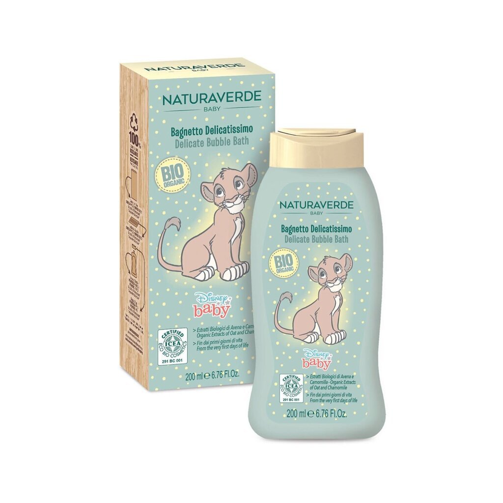 NATURAVERDE Baby Disney dušigeel vannivahuga lastele 200ml hind ja info | Dušigeelid, õlid | kaup24.ee