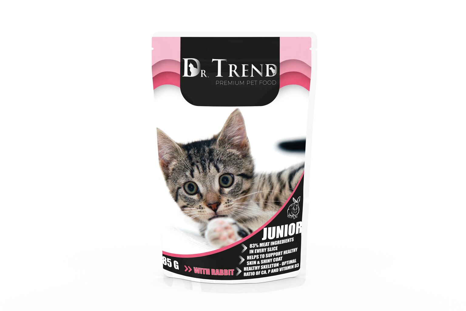 Dr. Trend täielik märja kassipoegade toit küülikuga, 12 x 85 g hind ja info | Konservid kassidele | kaup24.ee