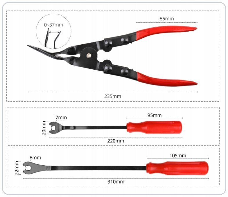 Auto siseviimistluse eemaldamise tööriistakomplekt цена и информация | Käsitööriistad | kaup24.ee