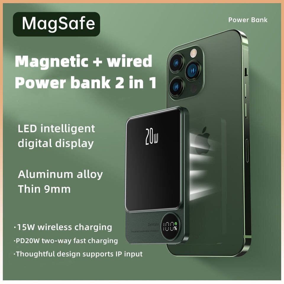 Akupank 2-ühes raadiomagnet-mobiilne baromispank ja LED-ekraan Cyke Q9 Plus 10000 mAh 20 W цена и информация | Akupangad | kaup24.ee