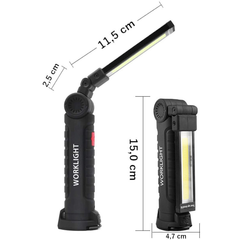 LED COB taskulamp punase lambiga цена и информация | Taskulambid, prožektorid | kaup24.ee