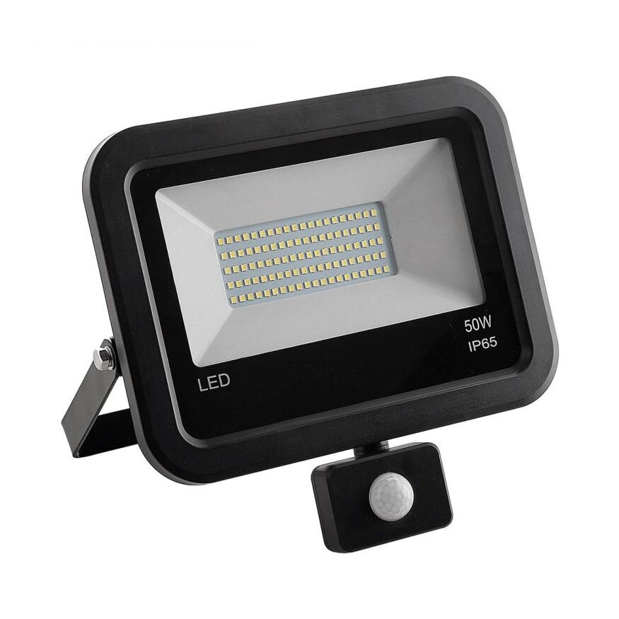 LED prozektor liikumisanduriga must 50W hind ja info | Süvistatavad ja LED valgustid | kaup24.ee