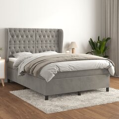 Кровать vidaXL, 140х190 см, серый цена и информация | Кровати | kaup24.ee