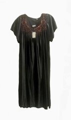 Длинная ночная рубашка из шелка, черные красные цветы цена и информация | Женские пижамы, ночнушки | kaup24.ee