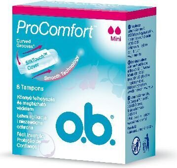 Tampoonid O.B. ProComfort Mini 8 tk. hind ja info | Tampoonid, hügieenisidemed, menstruaalanumad | kaup24.ee