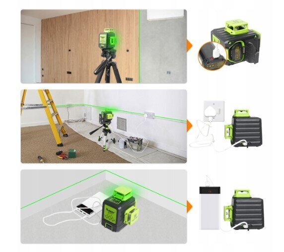 360° lineaarne lasernivoo, 60m, IP54, Huepar цена и информация | Käsitööriistad | kaup24.ee