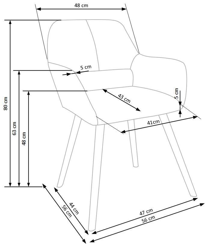 Tool K283, beež, 2 tk hind ja info | Söögilaua toolid, köögitoolid | kaup24.ee