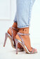 Naiste kõrge kontsaga sandaalid Brocade Champagne Demmis 10532, hall hind ja info | Naiste sandaalid | kaup24.ee