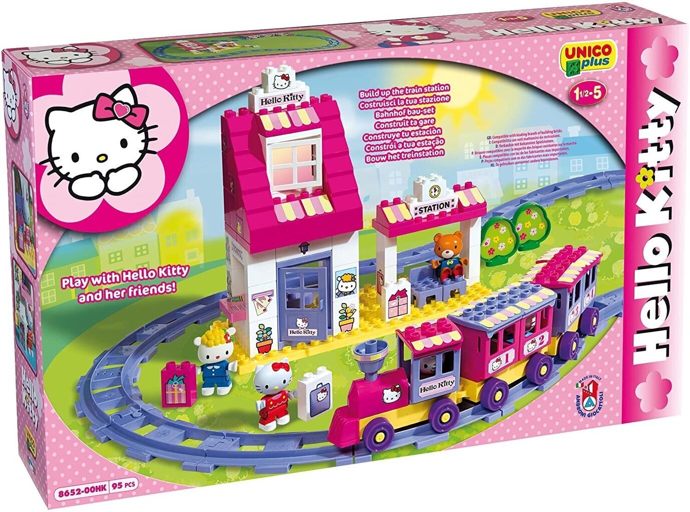 Unico Plus raudtee Hello Kitty, 95tk. цена и информация | Klotsid ja konstruktorid | kaup24.ee
