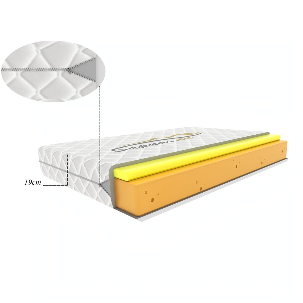 Polüuretaanmadrats MĖNULIS 15 + viskoos, 140x200 cm hind ja info | Madratsid | kaup24.ee