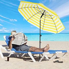 Складной пляжный/садовый зонт Ø 160 см GPU60YW цена и информация | Зонты, маркизы, стойки | kaup24.ee