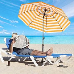Складной пляжный/садовый зонт Ø 160 см GPU60OW цена и информация | Зонты, маркизы, стойки | kaup24.ee