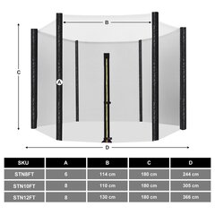 Защитная сетка для батута Ø 244 см STN8FT цена и информация | Батуты | kaup24.ee