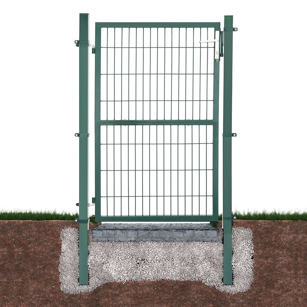 Metallist aiavärav 106 x 150 cm, roheline värv GGD200L hind ja info | Aiad ja tarvikud | kaup24.ee