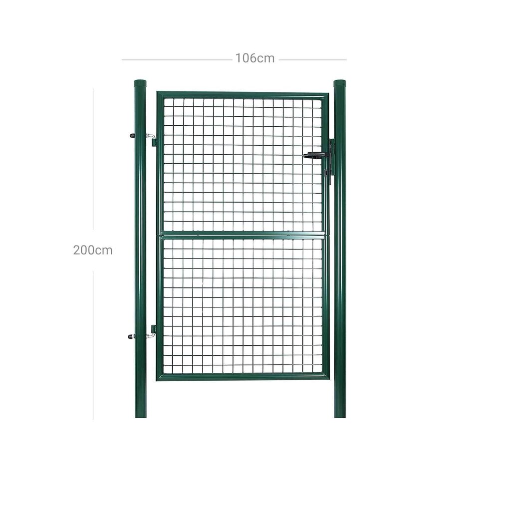 Metallist aiavärav 106 x 150 cm, roheline värv GGD200G hind ja info | Aiad ja tarvikud | kaup24.ee