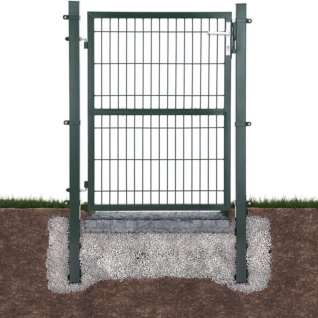 Tsingitud terasest aiavärav 106 x 125 cm, roheline hind ja info | Aiad ja tarvikud | kaup24.ee