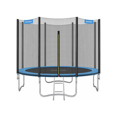 Suur batuut Ø 305 cm. turvavõrguga, redeli ja polsterdatud postidega, sinine värv цена и информация | Батуты | kaup24.ee