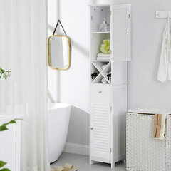 Вертикальный шкафчик для ванной, белый цена и информация | Шкафчики для ванной | kaup24.ee