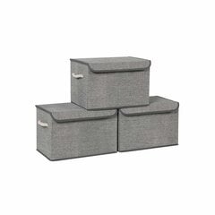 Набор коробок с крышками, 3 предмета, цвет серый цена и информация | Ящики для вещей | kaup24.ee