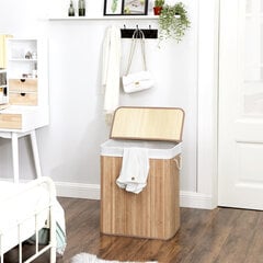 Бамбуковая корзина для белья с ручками цена и информация | Аксессуары для ванной комнаты | kaup24.ee