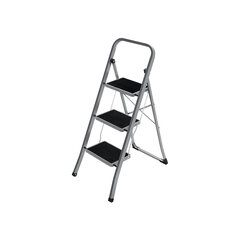 Трехступенчатая лестница, серый черный GSL003GY01 цена и информация | Стремянки | kaup24.ee