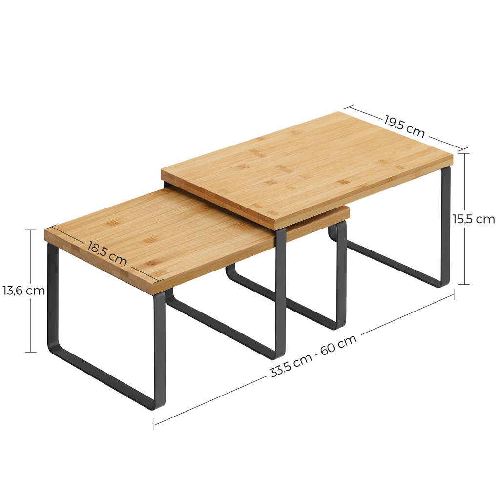 Komplektis 2 maitseaineriiulit, valge-naturaalne värv цена и информация | Köögitarbed | kaup24.ee