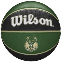 Wilson NBA Team Milwaukee Bucks Ball, unisex basketball balls , Roheline hind ja info | Korvpallid | kaup24.ee