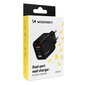 Wozinsky USB charger with 2 ports (USB, USB C) 20 W black hind ja info | Mobiiltelefonide laadijad | kaup24.ee