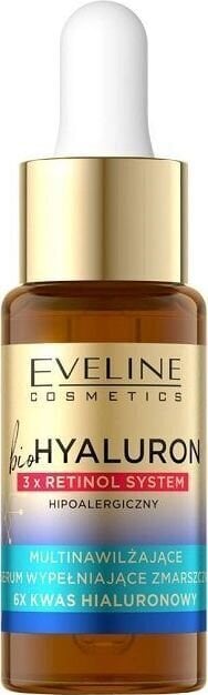 Kortsude vastane seerum Eveline Bio Hyaluron 3X Retinol Wrinkle Filling Serum, 18 ml hind ja info | Näoõlid, seerumid | kaup24.ee