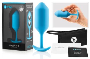 Пробка Snug Plug 3, сине-зеленая B-Vibe 96755 цена и информация | Анальные игрушки | kaup24.ee