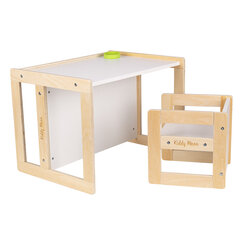 Многофункциональный игровой набор мебели для малышей KiddyMoon TC-002, натуральный/белый цена и информация | Детские столы и стулья | kaup24.ee