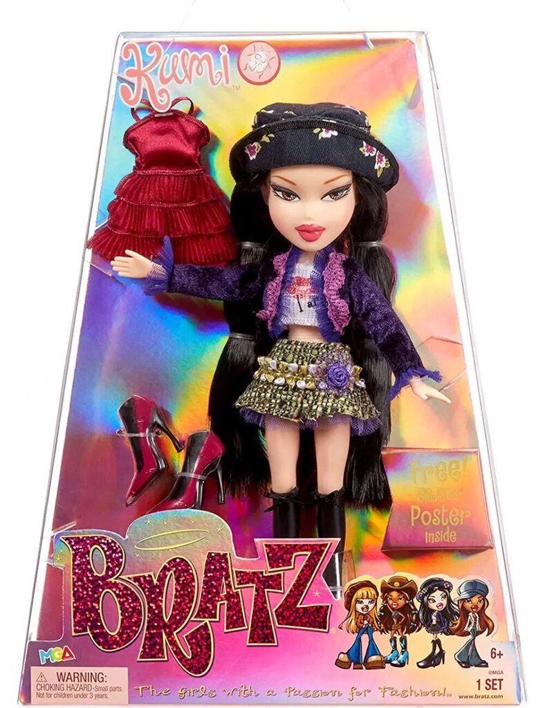 Кукла Bratz Original Fashion Doll - Kumi - Два наряда, модные аксессуары,  голографическая упаковка и постер - 28 см цена | kaup24.ee