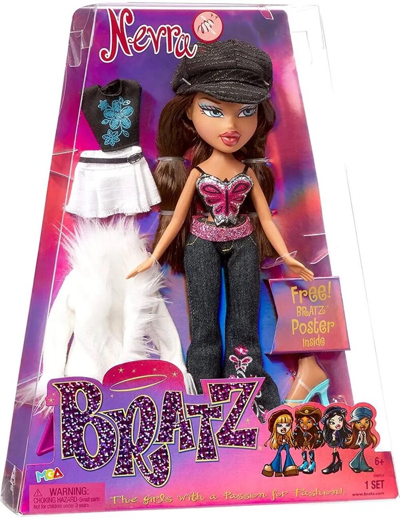 Nukk Bratz Original Fashion Doll - Nevra - Kaks riietust, moeaksessuaarid, holograafiline pakend ja plakat - 28 cm hind ja info | Tüdrukute mänguasjad | kaup24.ee