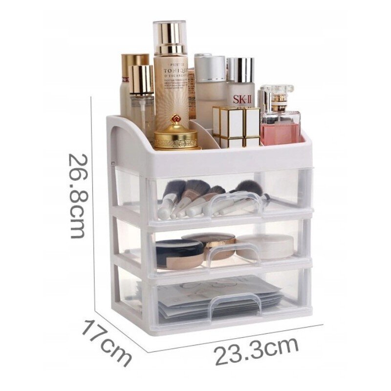 Kosmeetika, aksessuaaride ja ehete korraldajakarp koos riiulitega hind ja info | Meigikotid, lauapeeglid | kaup24.ee