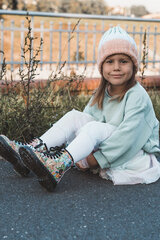 Laste soojad kingad, trükitud roosa Dexi 21946-69 цена и информация | Ботинки детские | kaup24.ee