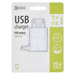 Laadija EMOS 1xUSB 1A+micro USB 1.5 m hind ja info | Emos Mobiiltelefonid, foto-, videokaamerad | kaup24.ee