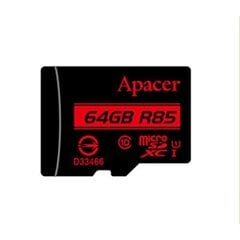 "apacer secure digital card v10, 64gb, micro sdxc, ap64gmcsx10u5-r, uhs-i u1 (class 10), с адаптером цена и информация | Карты памяти для телефонов | kaup24.ee