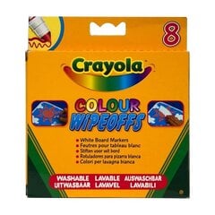 Crayola 8 MARKERIT VALGE TAHVLI JAOKS цена и информация | Принадлежности для рисования, лепки | kaup24.ee