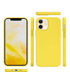 Silikoonist ümbris Apple iPhone 12 Pro (real liquide silicone - Easy Clean), kollane Blazing Yellow hind ja info | Telefoni kaaned, ümbrised | kaup24.ee