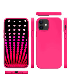 Protection set -silikoonist ümbris Apple iPhone 12 (real liquide Easy clean) roosa Bright Pink + ekraani kaitseklaas Privacy hind ja info | Telefoni kaaned, ümbrised | kaup24.ee