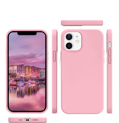 Protection set -silikoonist ümbris Apple iPhone 12 Pro (real liquide Easy clean) roosa + ekraani kaitseklaas Privacy hind ja info | Telefoni kaaned, ümbrised | kaup24.ee